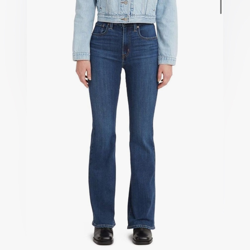Levi's Women's 726 High Rise Flare Jeans, (New) Dark Indigo Worn in, 25 Regular